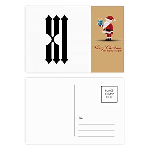 Cartes postales Père Noël élégantes avec chiffres romains rétro