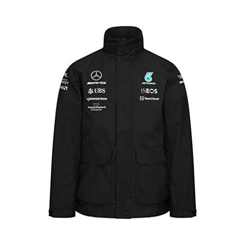Mercedes AMG Petronas Formula One Team - Collection officielle de produits dérivés de la Formule 1-2022 Team Veste de pluie - Noir - Hommes - L