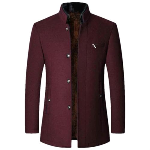 Blazer en laine pour homme avec col montant et doublure veste en polaire chaude d'hiver