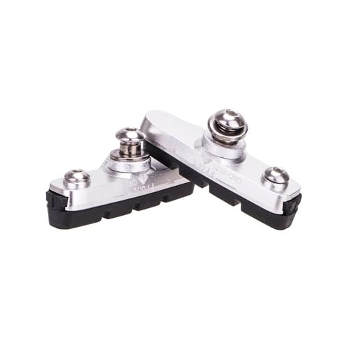 Zapatas de freno para bicicleta de carretera, pinza C, almohadillas de goma reemplazables, bloque de carcasa CNC para llantas de aleación de aluminio, freno de rueda de fricción (plata, 1 par)