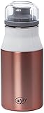 alfi elementBottle 400ml, Edelstahlflasche Pure rosa, dicht, spülmaschinenfest, BPA-Frei, Wasserflasche 5357.206.040, Trinkflasche Edelstahl für Kinder, Schule, Sport, Flasche für Schorle