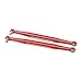Oumefar RC Tie Rod, High Strength Aluminum Alloy Adjustable Tightness 2Pcs Impact Easy Installation Toe Links for Vehicle (Red)