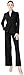 Marycrafts Women's Business Outfit Blazer Wide Leg Pant Suits Set for Work 14 Black