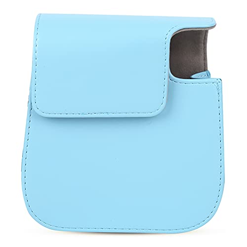 Bolsa de couro PU, material metálico de tampa protetora de mini câmera com dois botões para Instax M