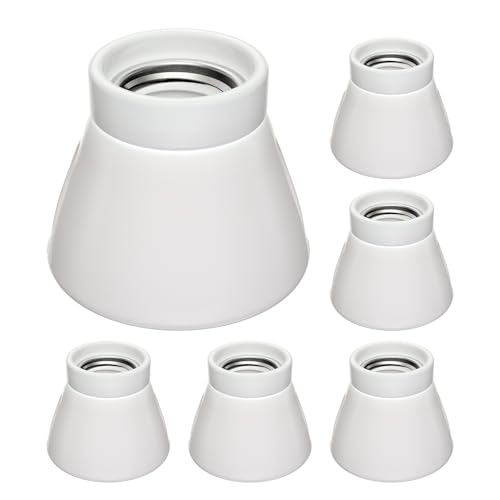 ledscom.de Ceiling Light/Wall Socket MINZ Porcelain Glossy White 1 x E27 Maximum 300 W 72 mm Diameter Set of 6