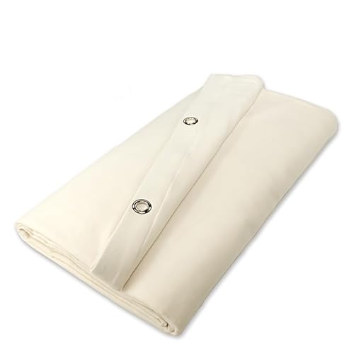 MoltonMarkt B1 Bühnenmolton konfektioniert mit 16er Ösen | 300g/m2| 100% Baumwolle |Blickdichter Verdunkelungsvorhang, ideal für Film, Foto, Theater & Event – Naturweiß