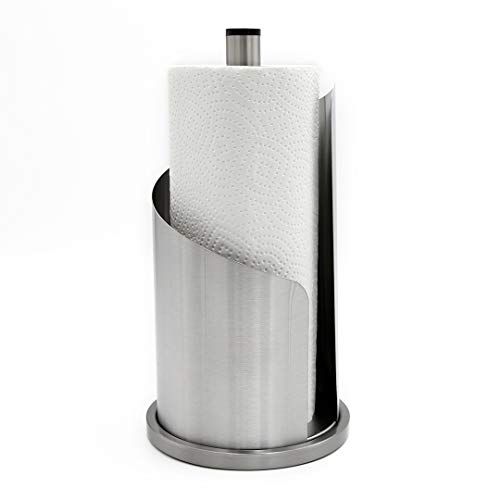 TOPANBIETER 999 Premium Edelstahl Küchenrollenhalter - Matt Gebürstet, Ohne Bohren - Besonders Stabil und Praktisch, Extra große Halterung für breite Küchen- und WC-Papierrollen, 33,5 cm