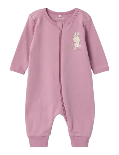 NAME IT Baby - M&auml;dchen Nbfnightsuit Zip Orchid Haze Rabbit Noos Schlafstrampler, Orchid Haze, 74 EU
