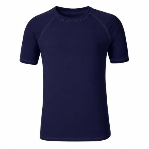 Image of 5-14Y Boys Girls Rash Guard UPF 50+ Short Sleeve Kids Neon Swim Shirts | Unisex UV Sun Protection Shirts,Quick Dry Kids Rash Guard, Boys Girls Neon Swim Shirts,Teen Rash Guard Swimsuit