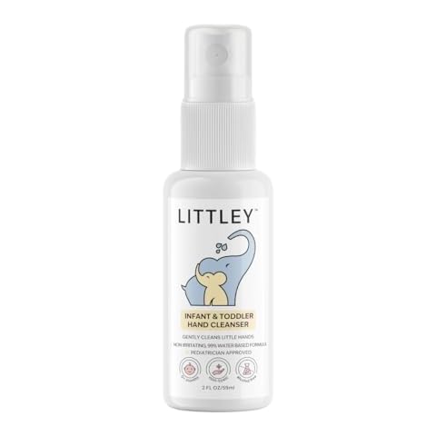 Think Smarter Products Littley Infant & Toddler Hand Cleanser with Hypochlorous Acid, Gently Cleans Dirt & Germs, Non-Toxic & Alcohol-Free, Safe for Sensitive Skin, 2oz Travel-Size Spray Bottle Cover