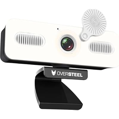 Oversteel - Bulat Webcam 1080P Full HD with Microphone and Light Ring, 60fps, USB 2.0, Video Calling, Recording, Conferencing, PC/Mac/Laptop/Tablet/Chromebook
