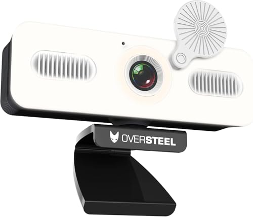 Oversteel - Bulat Webcam 1080P Full HD con Micrófono y Anillo de Luz, 60fps, USB 2.0, Videollamadas, Grabación, Conferencias, PC/Mac/Portátil/Tablet/Chromebook
