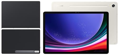 Image of Samsung Galaxy Tab S9 Ultra 36.99 cm (14.6 inch) Dynamic AMOLED 2X Display, RAM 12 GB, ROM 256 GB Expandable, S Pen in-Box, Wi-Fi + 5G Tablet, Beige with S9 Ultra Smart Book Cover, Black