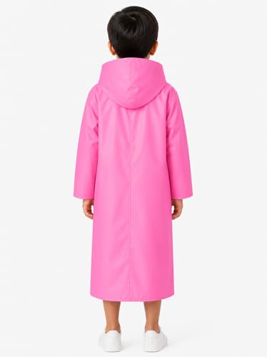 Image of Nephar Kids Waterproof Raincoat for Boys & Girls | Full Length Hooded Rain Wear | Lightweight PVC Monsoon Rain Coat for Children