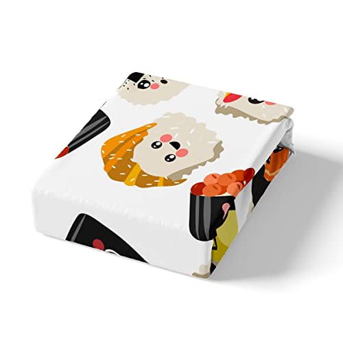 Feelyou Cute Sushi Comforter Set Kawaii Style Sushi Bedding Set Japanese Style Comforter Traditional Style White Quilted Duvet Set For Kids Boys Girls Twin Size Bedding Collection 2Pcs #TOP5