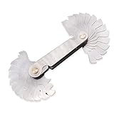 52 Blätter Gewindelehre Set,Edelstahl Radiuslehre,Radienlehre,60° Metrisch und Zoll UNC UNF Whitworth 55°,24-Blätter 0,25-6,0 mm 28-Blätter 4G - 62G,für Präzisionsmessungen Feingewinde Messwerkzeug