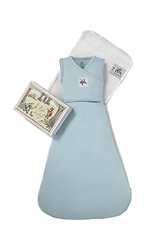 The Ollie World Alphie Sleep Pouch, Made from Custom Patented Moisture-Wicking Fabric, 2-way Zipper, Sleep Sack, Wearable Blanket, Swaddle Transition, (Sky, Fox (23-32 lbs))