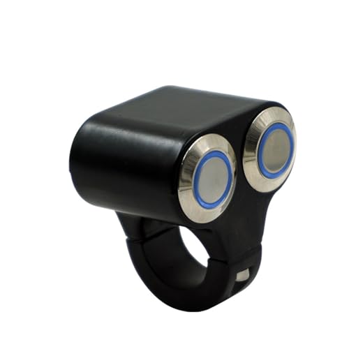 Interruptor doble de 22mm con botones independientes y luz LED azul