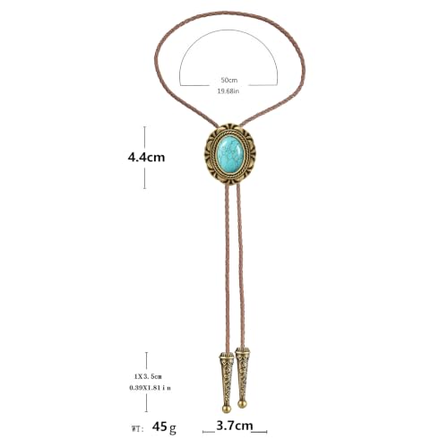 Image of GelConnie Native American Bolo Tie Rodeo Cowboy Leather Necktie Western Necklace Costume Accessories for Men,Women