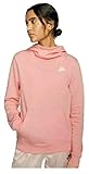 Nike Women's Essential Funnel-Neck Fleece Hoodie Bleached Coral (Large)
