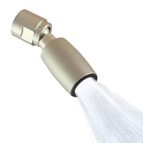 High Sierra® Classic™ Solid Metal 1.25 GPM Award Winning, Ultra Low Flow Shower Head. Patented Nozzle Never Clogs. Long Nut Hides Shower Arm Threads. Brushed Nickel Finish