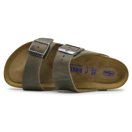 Image of Birkenstock Arizona Soft Footbed - Leather (Unisex) Khaki Oiled Leather EU 38 (US Women's 7-7.5) Regular
