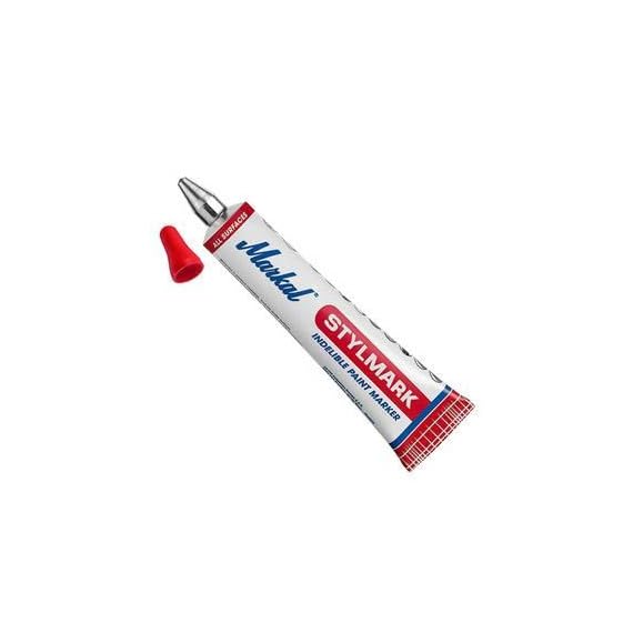 Tubo de pintura indeleble roja con punta de bola STYLMARK (10 uds)