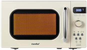 COMFEE' Retro Small Microwave Oven With Compact Size, 9 Preset Me...