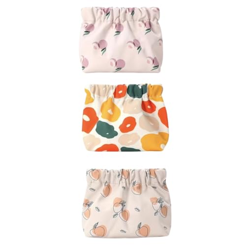 Image of Sprqcart Small Makeup Bag Mini Pouch | Waterproof Drawstring Pocket Organizer | Compact Cosmetic Storage for Lipsticks & Daily Essentials (Pack of 3)
