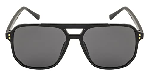 Image of Ted Smith Men's Women's UV Protection Grey Lens Black Pilot Sunglasses