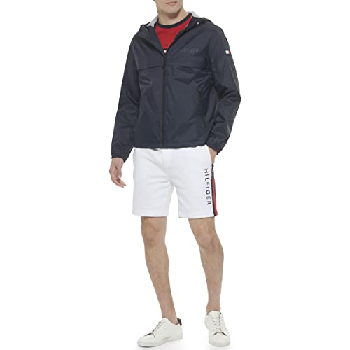 Image of Tommy Hilfiger Mens Stretch Hooded Zip-Front Raincoat