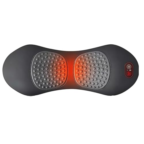 Fierudeng Almohada Masajeadora para Espalda | Cojín Eléctrico Térmico de Masaje para Zona Lumbar - Cojín Viscoelástico De Confort Para Silla De Oficina Hogar Coche Viaje