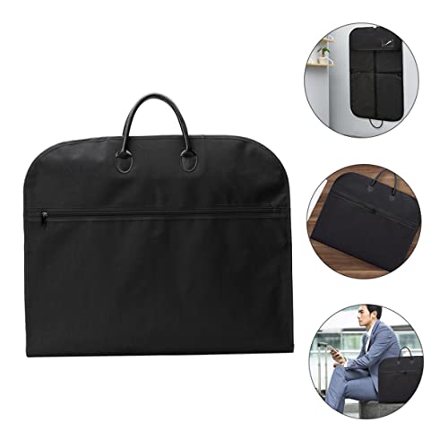 1pc Portable Suit Bag Folding Garment Storage Cover Hanging Travel Clothes Bag for Coats Tuxedos Jackets for Business Trips and Closets Black4