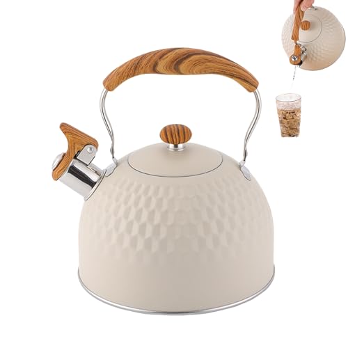 Celuicion Hervidor de agua con silbato | Hervidor de agua de acero inoxidable de 2,5 L para inducción, cocina, hogar, viajes