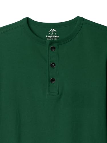 Image of LAZYCHUNKS T-Shirt for Men|Plain Henley Full Sleeve T Shirt|Cotton Blend T Shirt for Men|Men's T-Shirt|Tshirt for Men Stylish|T-Shirts for Men Regular Fit.