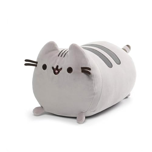 GUND Pusheen The Cat Squisheen Log Plush, Squishy Stuffed Animal for Ages 8 and Up, Gray, 11”