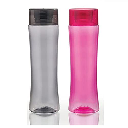 SEASPIRIT H2O(Water) Unbreakable Plastic Bottle, 1 Litre, Assorted Colour (2)