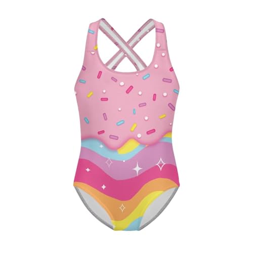 Image of Kid One Piece Swimsuit with Cross Back Girls Summer Sleeveles Swimwear for 5-14 Years