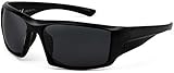 tennis sonnenbrille test Herren Fahrradbrille und Rennradbrille | Black Sport Sunglasses with Grey