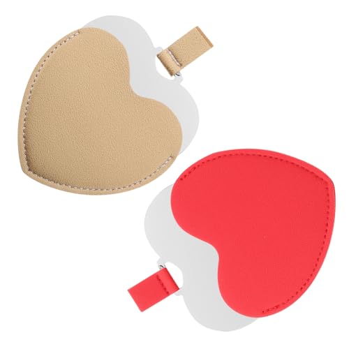 Espejo compacto de maquillaje en forma de corazón 2 piezas
