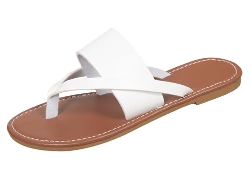 Solaud Women's Slide Flat Sandals Comfortable Slip On Flip Flop Thong Sandals Leopard With Spring Summer Sandals