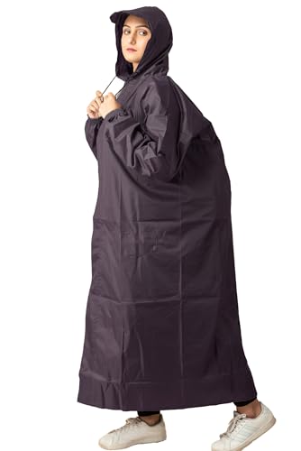 Image of THE DRY CAPE ; LET IT RAIN Women's Waterproof Rain Coat | Packable, Full Length with Hood & Pockets | Urban Commuter Rainwear