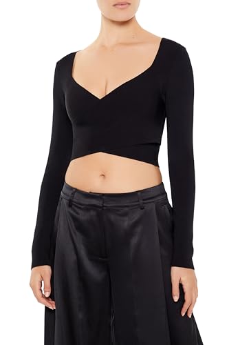 Forever 21 Women's Sweater-Knit Crossover Crop Top