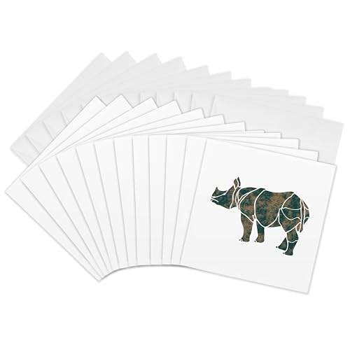 Cartes de vœux rhinocéros 3dRose pour écrire vos messages