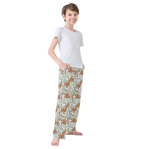 Boys' Pants Tiger Animal Cool Long Bottoms Jogger Pants Elastic Waist Trousers with Pockets S-XL4