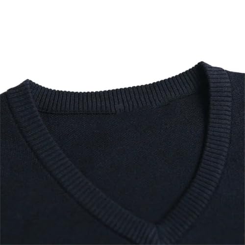 Men's Wool Knitted Sweater Vest Business Casual Sleeveless Solid Color Pullover Outwear Tops4