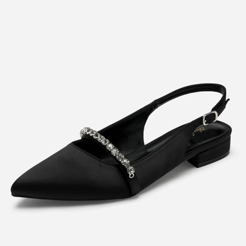 Elisabet Tang Women Slingback Flats with Rhinestone Pointed Toe Flats for Women Dressy Shoes4