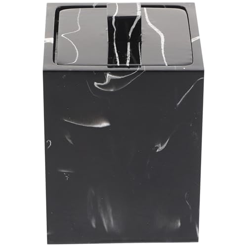 KOCKSHION 大理?綿棒ケース 蓋付き ポータブル綿棒収納ボックス 耐久性ある樹脂製 コンパクトで浴室やデスク整理に まようじ収納対応