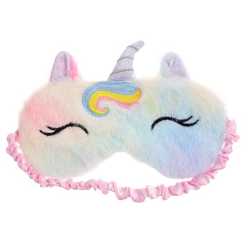 ORFOFE Antifaz de Peluche Unicornio para Máscara Ligera y Bloqueadora de Luz para Dormir y Diseño de Dibujos Animados para Siestas y Fiestas de