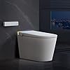 Bazyths Smart Toilet with Built-in Tank & Bidet, Quiet Flush, Foam Shield, Ambient Light, Dual User Memory, Auto Open/Close Foot Sensor Dryer Heated Seat Elongated One-Piece, 12" Rough in (ZY760A)